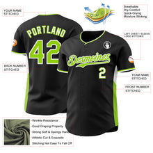 Laden Sie das Bild in den Galerie-Viewer, Custom Black Neon Green-White Classic Color Block Side Panel Stripe Authentic Baseball Jersey
