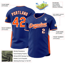 Charger l'image dans la galerie, Custom Royal Orange-White Classic Color Block Side Panel Stripe Authentic Baseball Jersey
