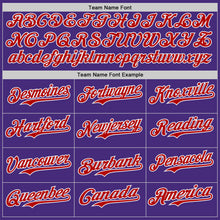 Laden Sie das Bild in den Galerie-Viewer, Custom Purple Red-White Classic Color Block Side Panel Stripe Authentic Baseball Jersey
