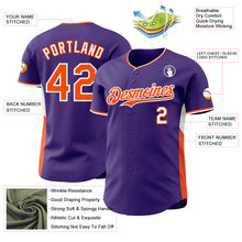 Загрузить изображение в средство просмотра галереи, Custom Purple Orange-White Classic Color Block Side Panel Stripe Authentic Baseball Jersey
