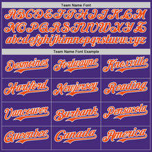 Загрузить изображение в средство просмотра галереи, Custom Purple Orange-White Classic Color Block Side Panel Stripe Authentic Baseball Jersey
