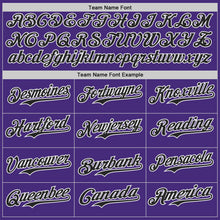 Загрузить изображение в средство просмотра галереи, Custom Purple Black-White Classic Color Block Side Panel Stripe Authentic Baseball Jersey
