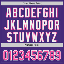 Загрузить изображение в средство просмотра галереи, Custom Purple Pink-White Classic Color Block Side Panel Stripe Authentic Baseball Jersey
