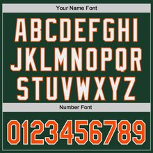Laden Sie das Bild in den Galerie-Viewer, Custom Green Orange-White Classic Color Block Side Panel Stripe Authentic Baseball Jersey
