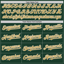 Load image into Gallery viewer, Custom Green Old Gold-White Classic Color Block Side Panel Stripe Authentic Baseball Jersey
