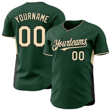 Laden Sie das Bild in den Galerie-Viewer, Custom Green Cream-Black Classic Color Block Side Panel Stripe Authentic Baseball Jersey
