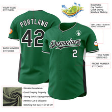 Laden Sie das Bild in den Galerie-Viewer, Custom Kelly Green Black-White Classic Color Block Side Panel Stripe Authentic Baseball Jersey
