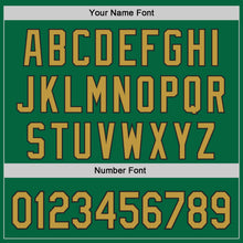 Load image into Gallery viewer, Custom Kelly Green Old Gold-Black Classic Color Block Side Panel Stripe Authentic Baseball Jersey
