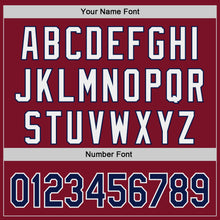 Load image into Gallery viewer, Custom Crimson Navy-White Classic Color Block Side Panel Stripe Authentic Baseball Jersey
