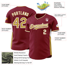 Laden Sie das Bild in den Galerie-Viewer, Custom Crimson Old Gold-White Classic Color Block Side Panel Stripe Authentic Baseball Jersey
