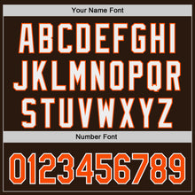 Laden Sie das Bild in den Galerie-Viewer, Custom Brown Orange-White Classic Color Block Side Panel Stripe Authentic Baseball Jersey
