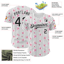 Charger l'image dans la galerie, Custom White Pinstripe-Black Cherry Blossoms Sakura Authentic Baseball Jersey
