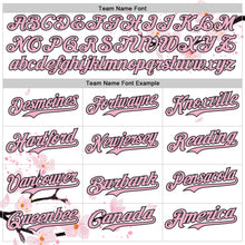 Laden Sie das Bild in den Galerie-Viewer, Custom White Light Pink-Black Cherry Blossoms Sakura Authentic Baseball Jersey
