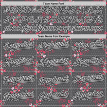Load image into Gallery viewer, Custom Steel Gray White-Black Cherry Blossoms Sakura Authentic Baseball Jersey
