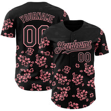 Charger l'image dans la galerie, Custom Black-Medium Pink Cherry Blossoms Sakura Authentic Baseball Jersey
