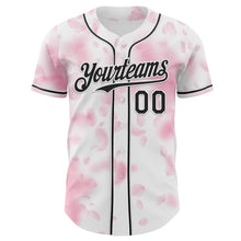 Laden Sie das Bild in den Galerie-Viewer, Custom White-Black Cherry Blossoms Sakura Authentic Baseball Jersey
