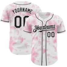 Laden Sie das Bild in den Galerie-Viewer, Custom White-Black Cherry Blossoms Sakura Authentic Baseball Jersey

