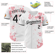 Загрузить изображение в средство просмотра галереи, Custom White-Black Cherry Blossoms Sakura Authentic Baseball Jersey
