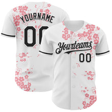 Загрузить изображение в средство просмотра галереи, Custom White-Black Cherry Blossoms Sakura Authentic Baseball Jersey
