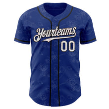 Laden Sie das Bild in den Galerie-Viewer, Custom Royal White-Black Cherry Blossoms Sakura Authentic Baseball Jersey
