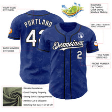 Laden Sie das Bild in den Galerie-Viewer, Custom Royal White-Black Cherry Blossoms Sakura Authentic Baseball Jersey
