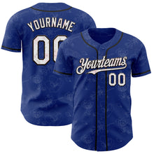 Laden Sie das Bild in den Galerie-Viewer, Custom Royal White-Black Cherry Blossoms Sakura Authentic Baseball Jersey
