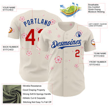 Load image into Gallery viewer, Custom Cream Red-Royal Cherry Blossoms Sakura Authentic Baseball Jersey
