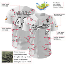 Laden Sie das Bild in den Galerie-Viewer, Custom White Gray-Black Cherry Blossoms Sakura Authentic Baseball Jersey
