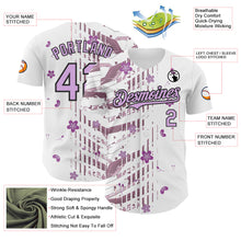 Laden Sie das Bild in den Galerie-Viewer, Custom White Light Purple-Black Cherry Blossoms Sakura Authentic Baseball Jersey
