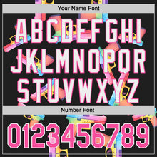 Charger l'image dans la galerie, Custom Black Pink-White Colorful Firepower 3D Pattern Design Authentic Baseball Jersey
