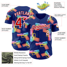Charger l'image dans la galerie, Custom Royal Red-White Colorful Firepower 3D Pattern Design Authentic Baseball Jersey
