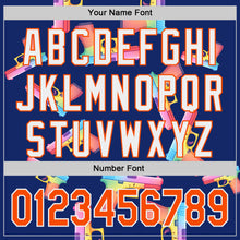 Charger l'image dans la galerie, Custom Royal Orange-White Colorful Firepower 3D Pattern Design Authentic Baseball Jersey

