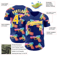 Charger l'image dans la galerie, Custom Royal Yellow-White Colorful Firepower 3D Pattern Design Authentic Baseball Jersey
