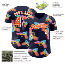 Charger l'image dans la galerie, Custom Navy Orange-White Colorful Firepower 3D Pattern Design Authentic Baseball Jersey
