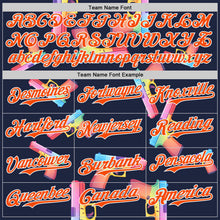 Charger l'image dans la galerie, Custom Navy Orange-White Colorful Firepower 3D Pattern Design Authentic Baseball Jersey
