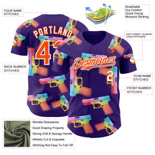 Charger l'image dans la galerie, Custom Purple Orange-White Colorful Firepower 3D Pattern Design Authentic Baseball Jersey
