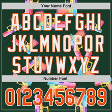 Charger l'image dans la galerie, Custom Green Orange-White Colorful Firepower 3D Pattern Design Authentic Baseball Jersey
