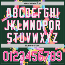 Charger l'image dans la galerie, Custom Green Pink-White Colorful Firepower 3D Pattern Design Authentic Baseball Jersey
