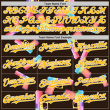 Charger l'image dans la galerie, Custom Brown Gold-White Colorful Firepower 3D Pattern Design Authentic Baseball Jersey
