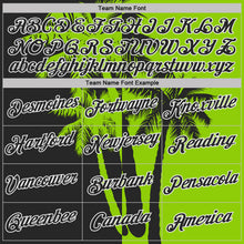 Load image into Gallery viewer, Custom Neon Green Black-White Hawaii Tropical Coastal Palm Trees Performance T-Shirt
