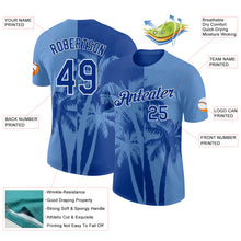Charger l'image dans la galerie, Custom Light Blue Royal-White Hawaii Tropical Coastal Palm Trees Performance T-Shirt
