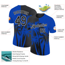 Загрузить изображение в средство просмотра галереи, Custom Thunder Blue Black-White Hawaii Tropical Coastal Palm Trees Performance T-Shirt

