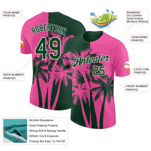Laden Sie das Bild in den Galerie-Viewer, Custom Pink Green-White Hawaii Tropical Coastal Palm Trees Performance T-Shirt
