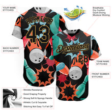 Загрузить изображение в средство просмотра галереи, Custom Black Old Gold 3D Pattern Design Bowling Authentic Baseball Jersey
