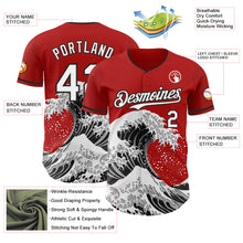 Load image into Gallery viewer, Custom Red White-Black Japanese Wave 3D Pattern Design Authentic Baseball Jersey
