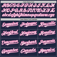 Laden Sie das Bild in den Galerie-Viewer, Custom Navy White-Pink Japanese Wave 3D Pattern Design Authentic Baseball Jersey
