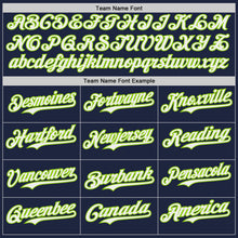 Load image into Gallery viewer, Custom Navy White-Neon Green Japanese Wave 3D Pattern Design Authentic Baseball Jersey
