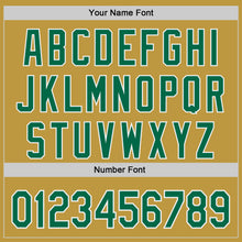 Charger l'image dans la galerie, Custom Old Gold Kelly Green-White Japanese Wave 3D Pattern Design Authentic Baseball Jersey
