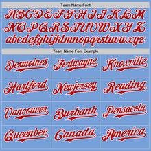 Laden Sie das Bild in den Galerie-Viewer, Custom Light Blue Red-White Japanese Wave 3D Pattern Design Authentic Baseball Jersey
