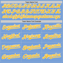 Load image into Gallery viewer, Custom Light Blue Gold-White Japanese Wave 3D Pattern Design Authentic Baseball Jersey
